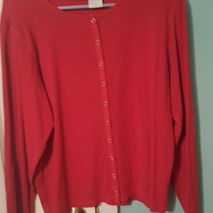 Red rib knit top